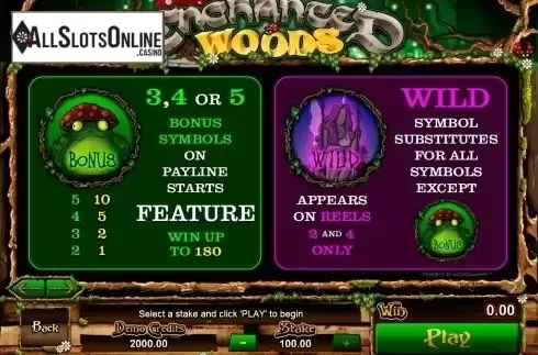 Screen2. Enchanted Woods from Microgaming