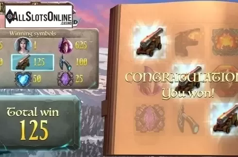 Win screen 2. Fate of Throne Scratchcard from FunFair