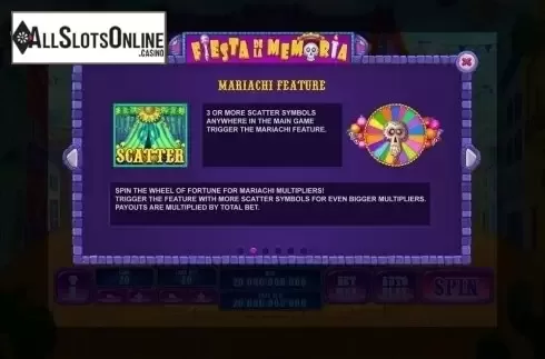 Paytable 2. Fiesta De La Memoria from Playtech