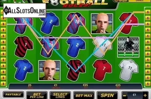Win screen. Football Rules from Playtech