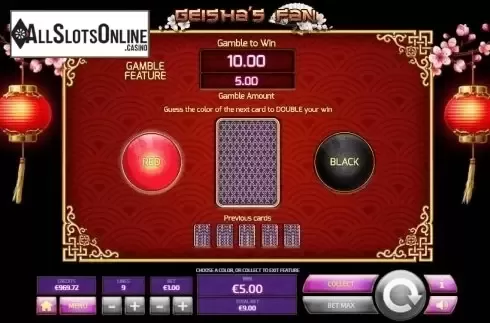 Double Up screen. Geisha's Fan from Tom Horn Gaming