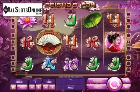 Reel screen. Geisha's Fan from Tom Horn Gaming