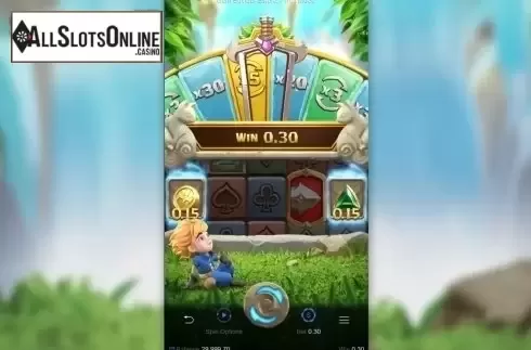 Win Screen. Gem Saviour Sword from PG Soft