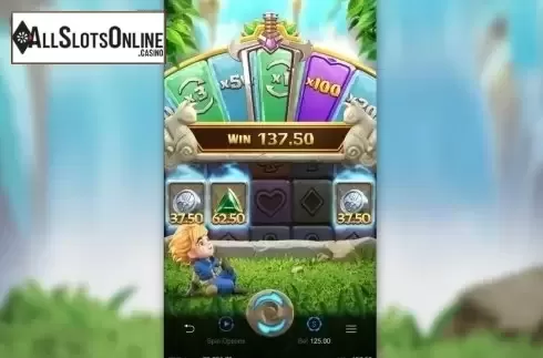 Win Screen. Gem Saviour Sword from PG Soft