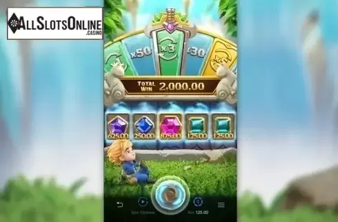 Win Screen. Gem Saviour Sword from PG Soft