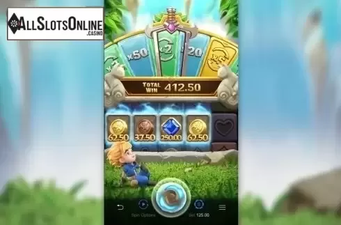 Win Screen. Gem Saviour Sword from PG Soft