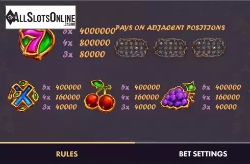 Paytable . Golden Fruits (NetGame) from NetGame