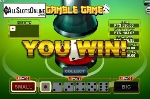 Gamble win screen. Great Stars	 from Spadegaming