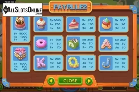 Paytable . Happy Desserts from Dream Tech