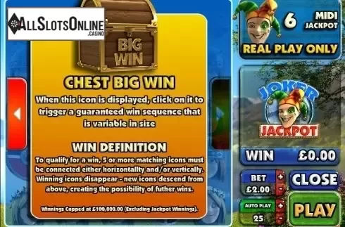 Paytable 4. Joker Jackpot (Big Time Gaming) from Big Time Gaming