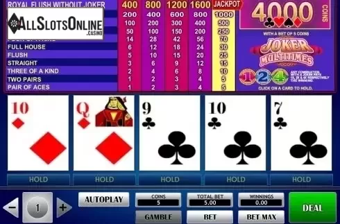 Game Screen. Joker Multitimes Poker from iSoftBet