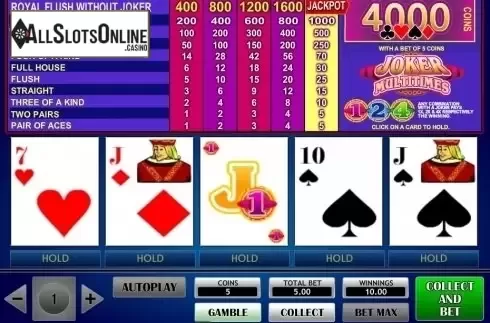 Game Screen. Joker Multitimes Poker from iSoftBet