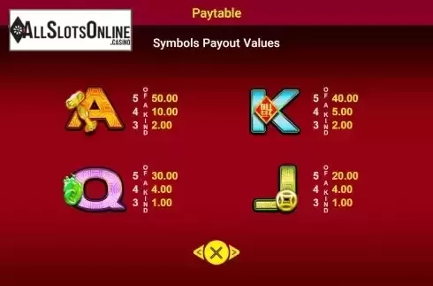 Paytable screen 2