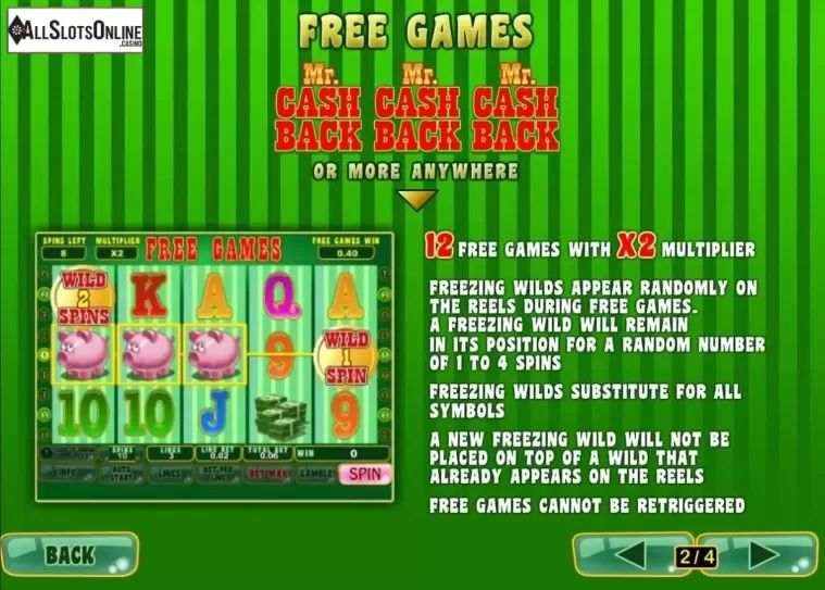 Screen3. MR. Cashback from Playtech
