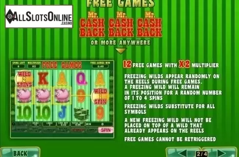 Screen3. MR. Cashback from Playtech