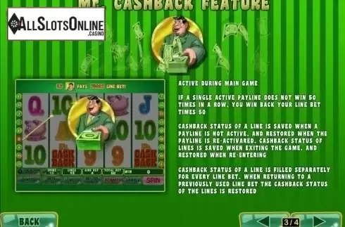 Screen4. MR. Cashback from Playtech