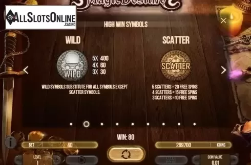 Paytable 2. Magic Destiny from Fugaso