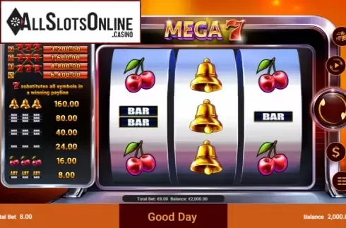 Reel screen. Mega 7 from Spadegaming