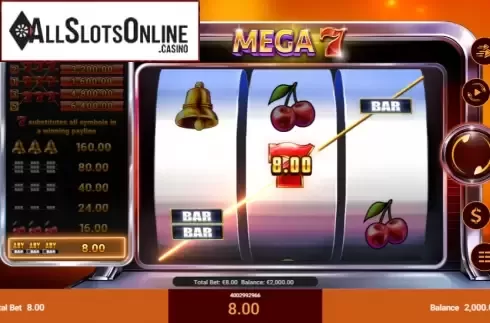 Win screen 1. Mega 7 from Spadegaming