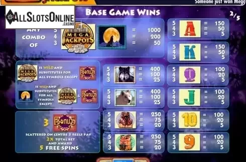 Screen3. MegaJackpots Wolf Run from IGT
