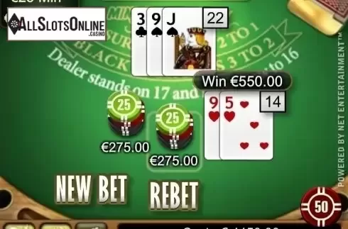 Game Screen. Mini Blackjack High Limit from NetEnt