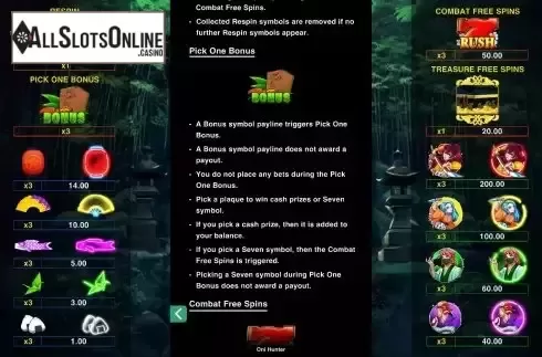 Pick one bonus screen