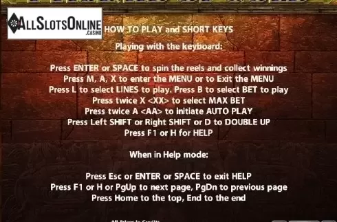 Paytable 4. Pyramid Of Gold from Casino Technology