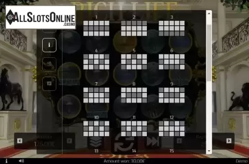 Paylines screen
