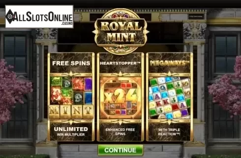 Start Screen. Royal Mint Megaways from Big Time Gaming