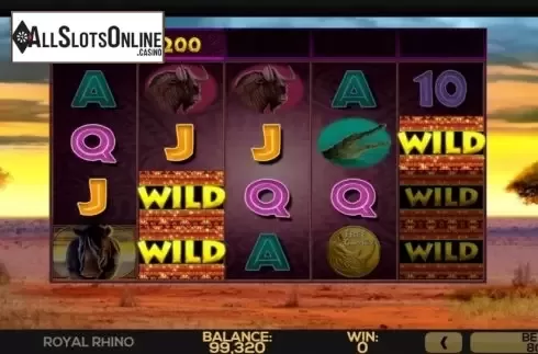 Win Screen. Royal Rhino from High 5 Games
