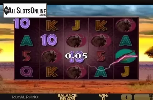 Win Screen. Royal Rhino from High 5 Games