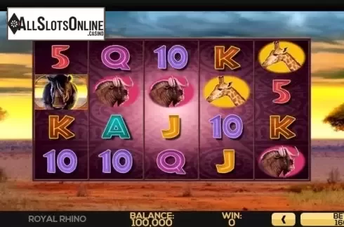 Reel Screen. Royal Rhino from High 5 Games