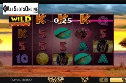 Win Screen. Royal Rhino from High 5 Games