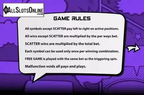 Game Rules screen
