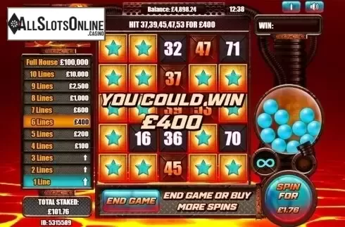 Win screen. Slingo XXXtreme from Slingo Originals