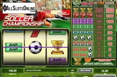 Win screen. Soccer Championship from Tom Horn Gaming