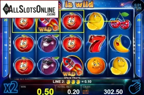 Win screen 2. Space Fruits from Casino Technology