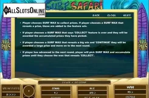 Screen5. Surf Safari from Microgaming