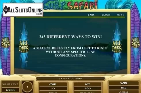 Screen6. Surf Safari from Microgaming