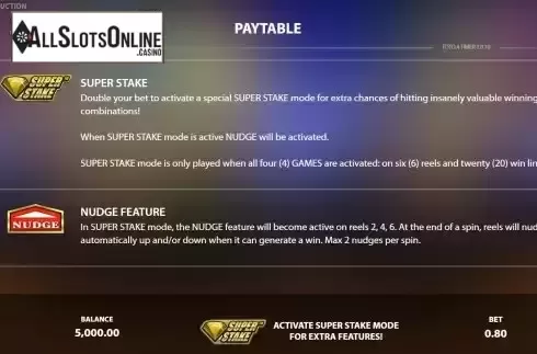 Game Features screen 2