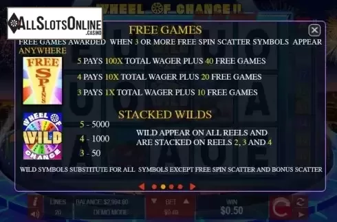 Free Games screen