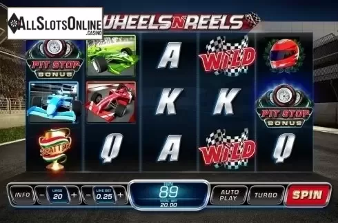 Reel Screen 1. Wheels N' Reels from Playtech