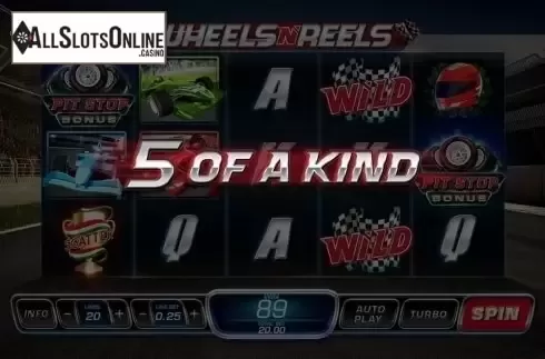 5 of a kind. Wheels N' Reels from Playtech