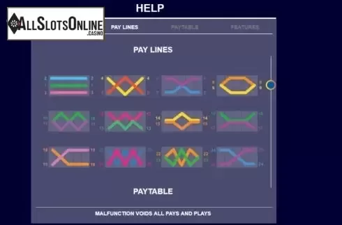 Paytable screen 2. Winning Dead from Arrows Edge