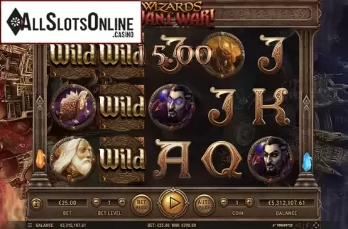Win Screen. Wizards Want War from Habanero