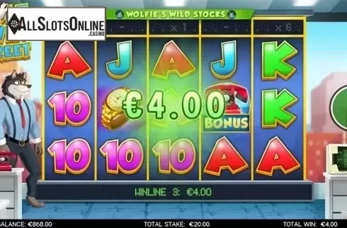 Win screen. Wolf on Win Street from CORE Gaming