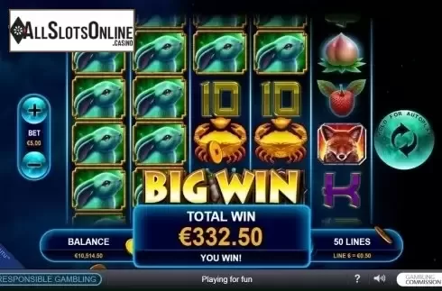 Win Screen. Yutu from Playtech