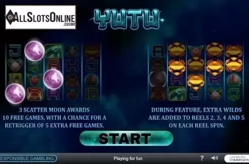 Start Screen. Yutu from Playtech