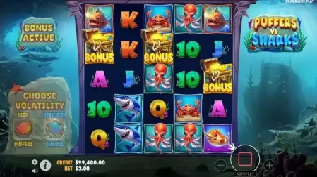 Puffers Vs Sharks slot screenshot 2
