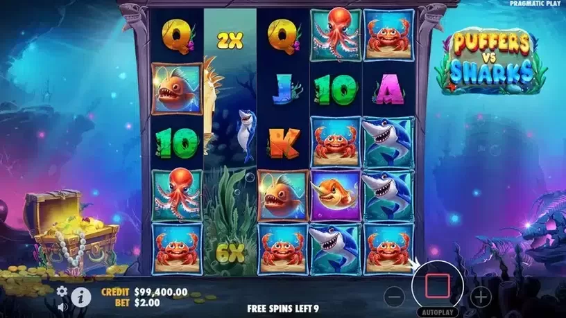 Puffers Vs Sharks slot screenshot 4